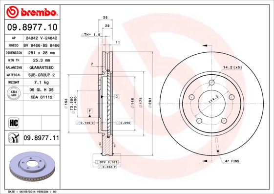 Brembo Remschijven 09.8977.11