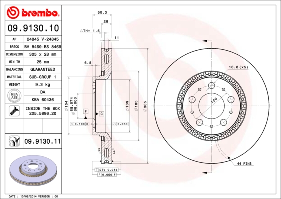 Brembo Remschijven 09.9130.11