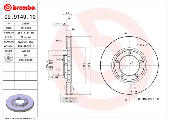 Brembo Remschijven 09.9149.10