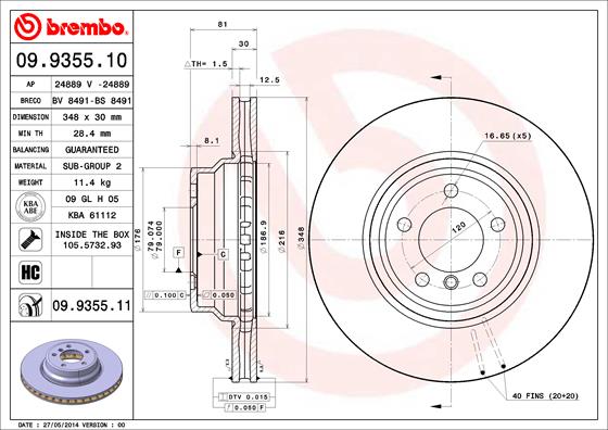 Brembo Remschijven 09.9355.11