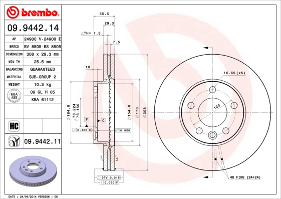 Brembo Remschijven 09.9442.11