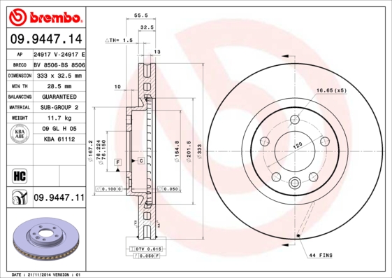 Brembo Remschijven 09.9447.11