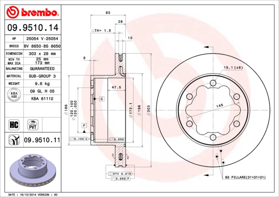 Brembo Remschijven 09.9510.11