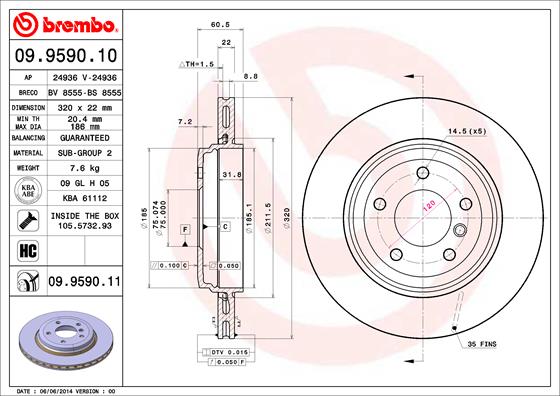 Brembo Remschijven 09.9590.11