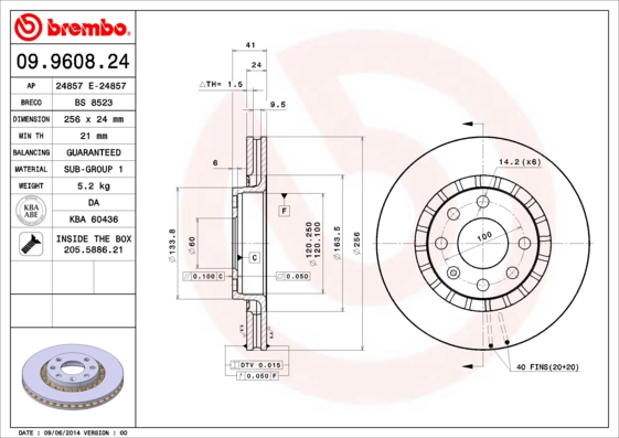 Brembo Remschijven 09.9608.24