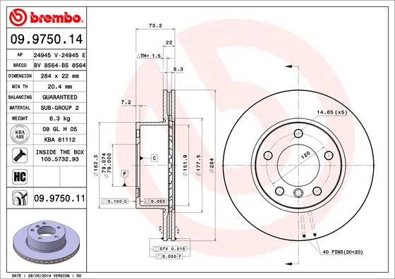 Brembo Remschijven 09.9750.11