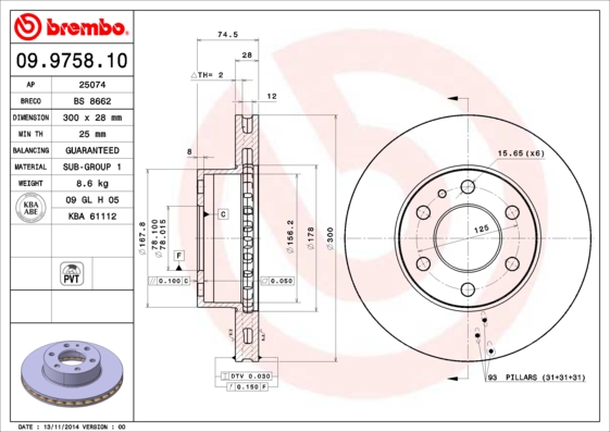 Brembo Remschijven 09.9758.10