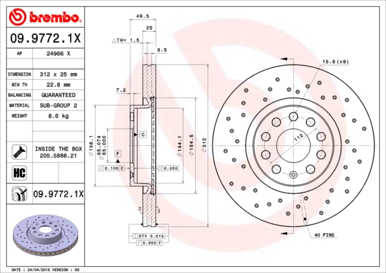 Brembo Remschijven 09.9772.1X