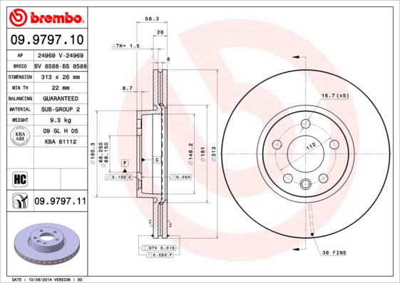 Brembo Remschijven 09.9797.11