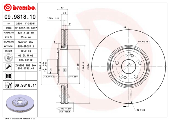 Brembo Remschijven 09.9818.11