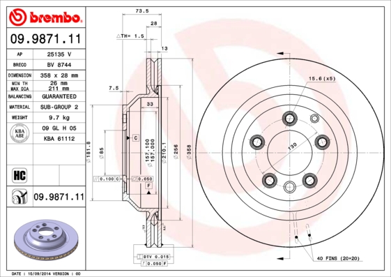 Brembo Remschijven 09.9871.11