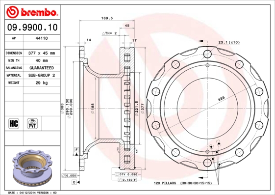 Brembo Remschijven 09.9900.10