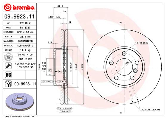 Brembo Remschijven 09.9923.11