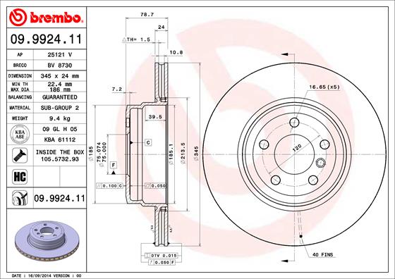 Brembo Remschijven 09.9924.11