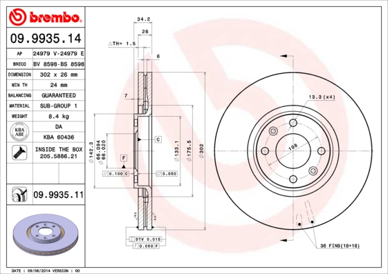 Brembo Remschijven 09.9935.14