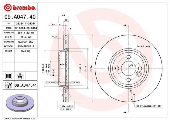 Brembo Remschijven 09.A047.41