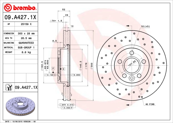 Brembo Remschijven 09.A427.1X