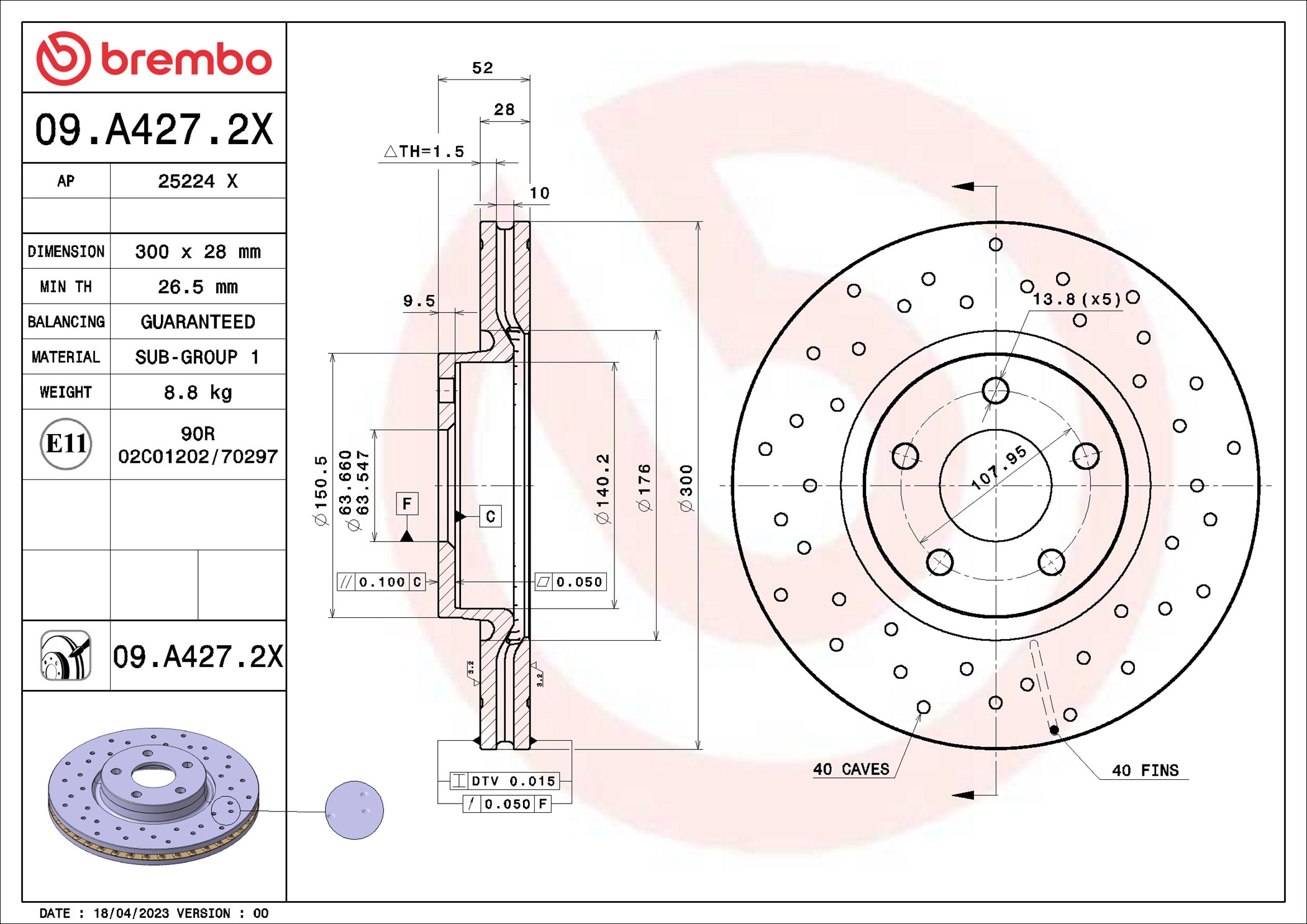 Brembo Remschijven 09.A427.2X