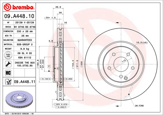 Brembo Remschijven 09.A448.11