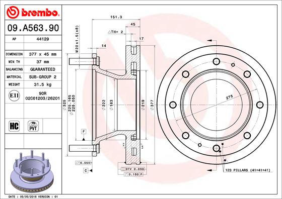 Remschijven Brembo 09.A563.90