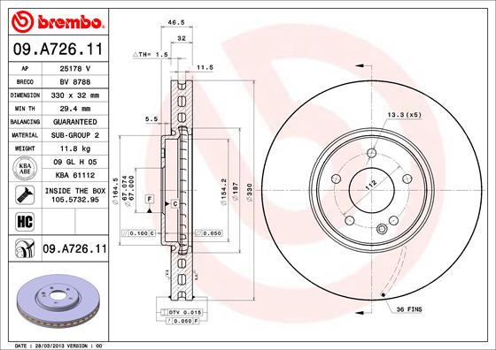 Brembo Remschijven 09.A726.11