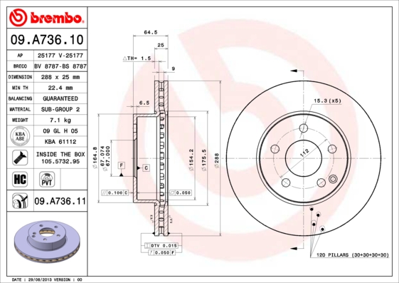 Brembo Remschijven 09.A736.11