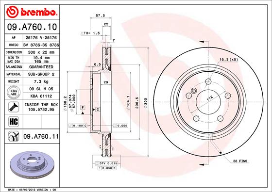 Brembo Remschijven 09.A760.11