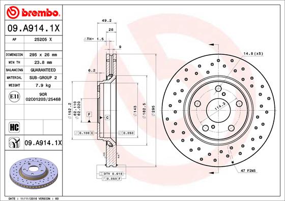 Brembo Remschijven 09.A914.1X