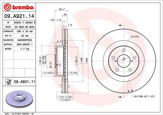 Brembo Remschijven 09.A921.11