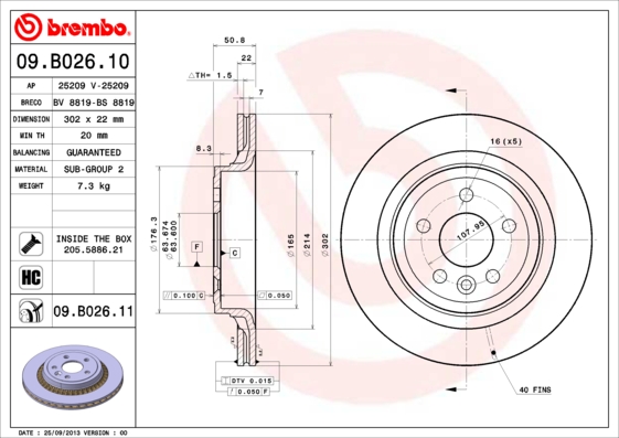 Brembo Remschijven 09.B026.10