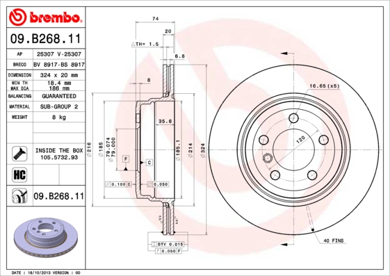 Remschijven Brembo 09.B268.11