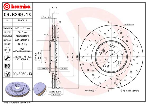 Brembo Remschijven 09.B269.1X