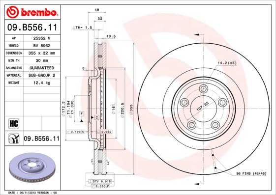 Brembo Remschijven 09.B556.11