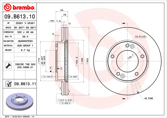 Brembo Remschijven 09.B613.11