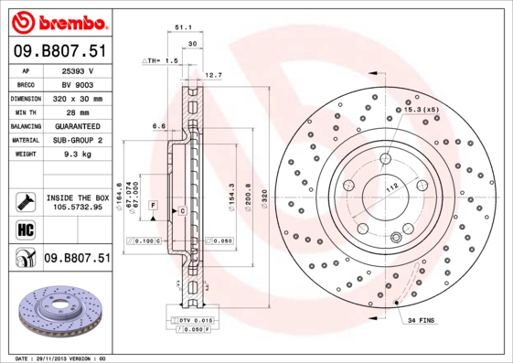 Brembo Remschijven 09.B807.51