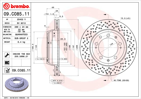 Brembo Remschijven 09.C085.11