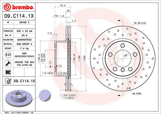 Brembo Remschijven 09.C114.1X