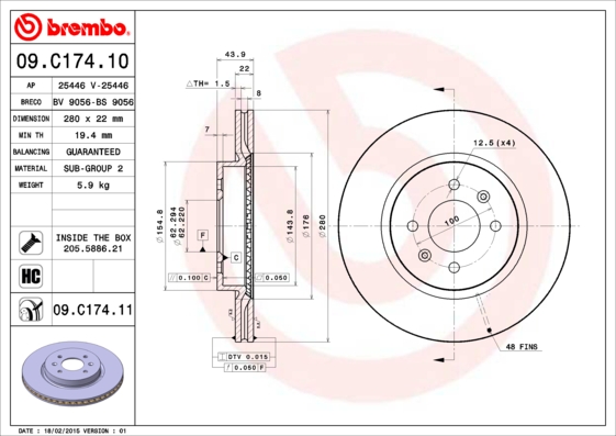 Brembo Remschijven 09.C174.11