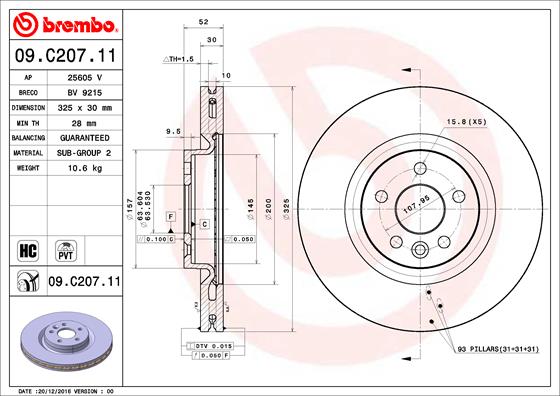 Brembo Remschijven 09.C207.11