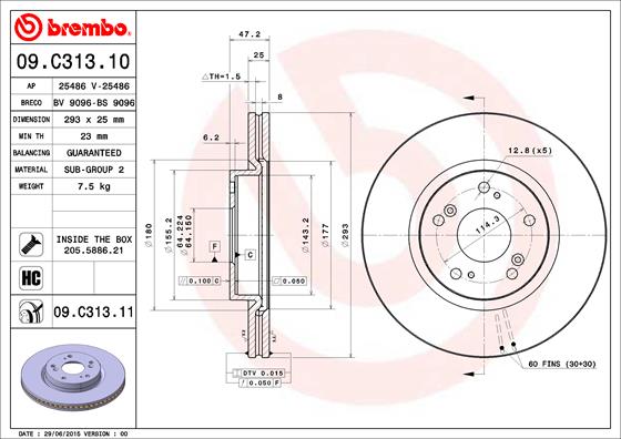 Brembo Remschijven 09.C313.11