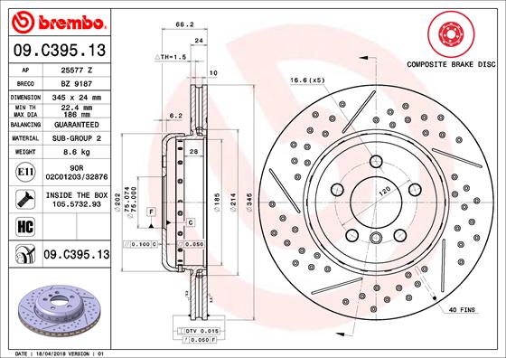 Brembo Remschijven 09.C395.13