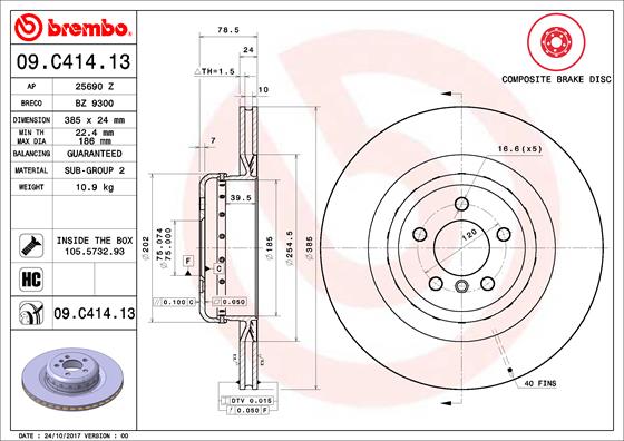 Brembo Remschijven 09.C414.13