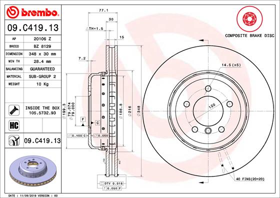 Brembo Remschijven 09.C419.13