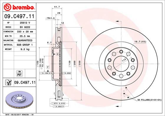 Brembo Remschijven 09.C497.11