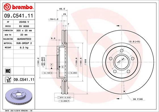 Brembo Remschijven 09.C541.11