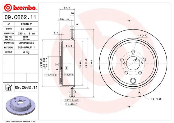 Remschijven Brembo 09.C662.11