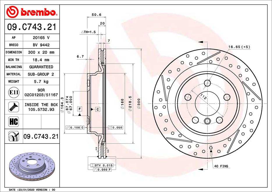 Brembo Remschijven 09.C743.21