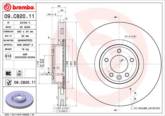 Brembo Remschijven 09.C820.11