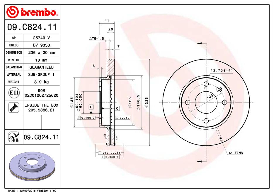 Brembo Remschijven 09.C824.11