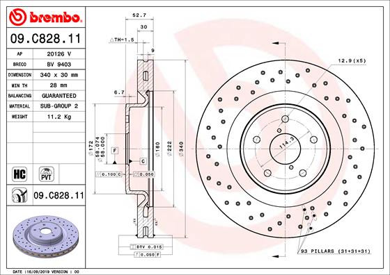 Brembo Remschijven 09.C828.11